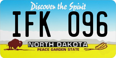 ND license plate IFK096