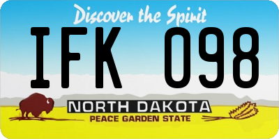 ND license plate IFK098