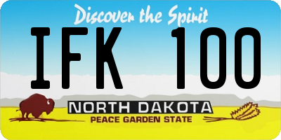 ND license plate IFK100