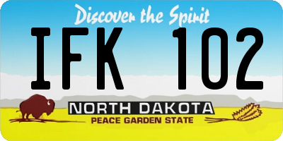ND license plate IFK102