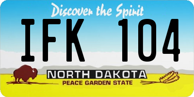 ND license plate IFK104