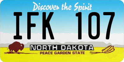 ND license plate IFK107