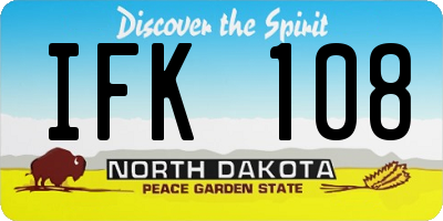 ND license plate IFK108