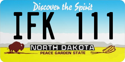 ND license plate IFK111