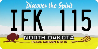 ND license plate IFK115