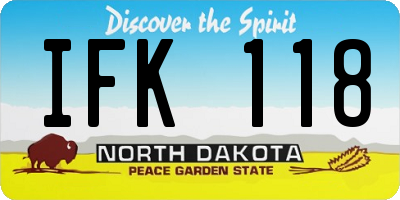 ND license plate IFK118