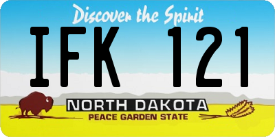 ND license plate IFK121