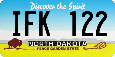 ND license plate IFK122