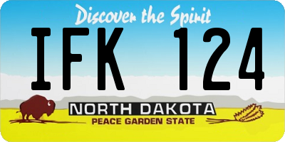 ND license plate IFK124