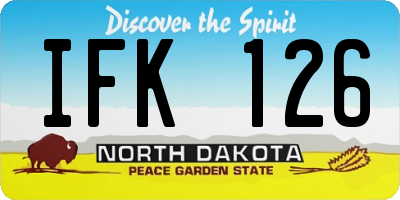ND license plate IFK126