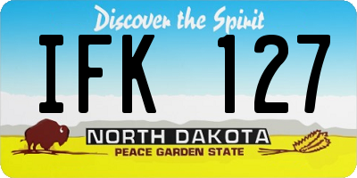ND license plate IFK127