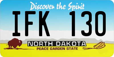 ND license plate IFK130