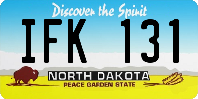 ND license plate IFK131