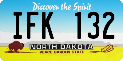 ND license plate IFK132