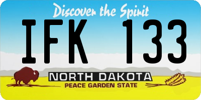 ND license plate IFK133