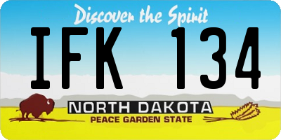 ND license plate IFK134