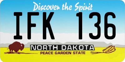 ND license plate IFK136