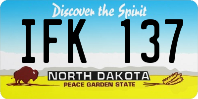 ND license plate IFK137