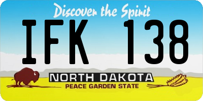 ND license plate IFK138