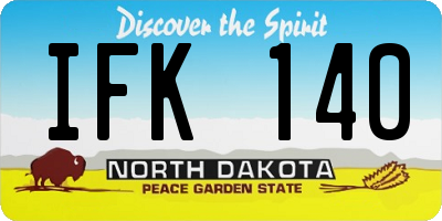 ND license plate IFK140