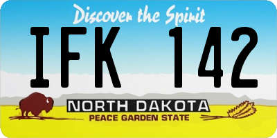 ND license plate IFK142