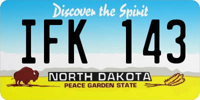 ND license plate IFK143