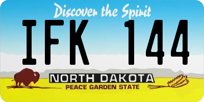 ND license plate IFK144