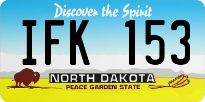 ND license plate IFK153