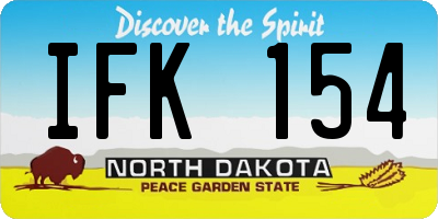 ND license plate IFK154