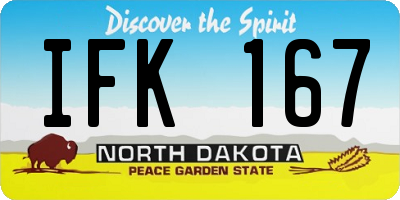 ND license plate IFK167
