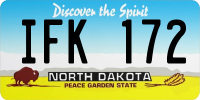 ND license plate IFK172