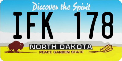ND license plate IFK178