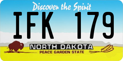 ND license plate IFK179