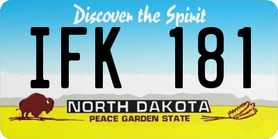 ND license plate IFK181