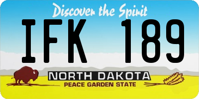 ND license plate IFK189