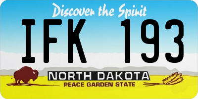 ND license plate IFK193