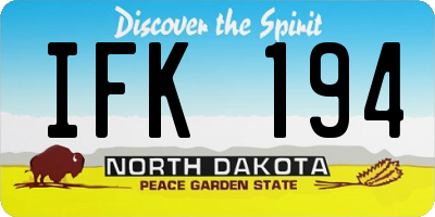 ND license plate IFK194