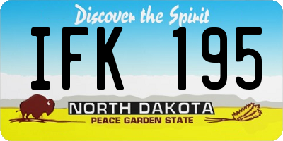 ND license plate IFK195