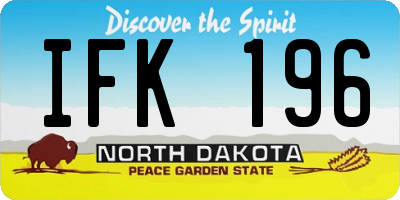 ND license plate IFK196