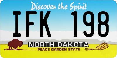 ND license plate IFK198