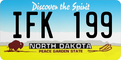 ND license plate IFK199