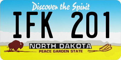 ND license plate IFK201