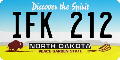 ND license plate IFK212
