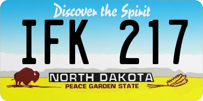 ND license plate IFK217