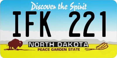 ND license plate IFK221