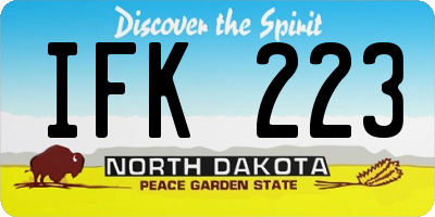 ND license plate IFK223