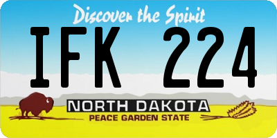 ND license plate IFK224