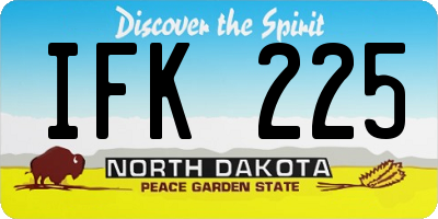 ND license plate IFK225