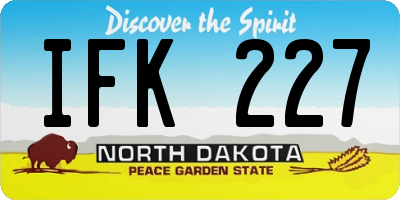 ND license plate IFK227
