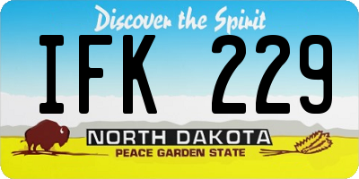 ND license plate IFK229